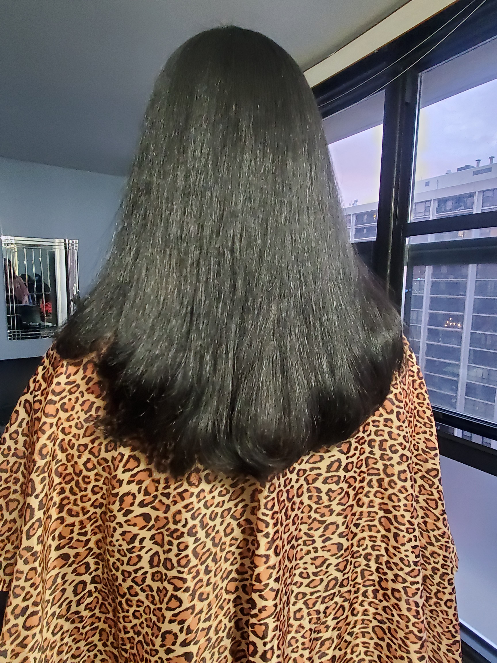 Sleek straight hair results